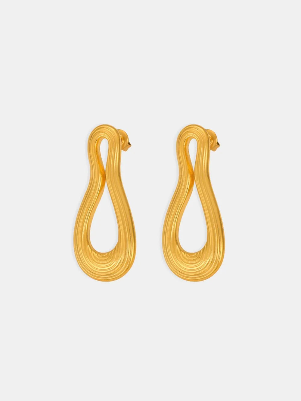 Boucles d'Oreilles Géométriques Acier Titane Or 18K | Boutique84