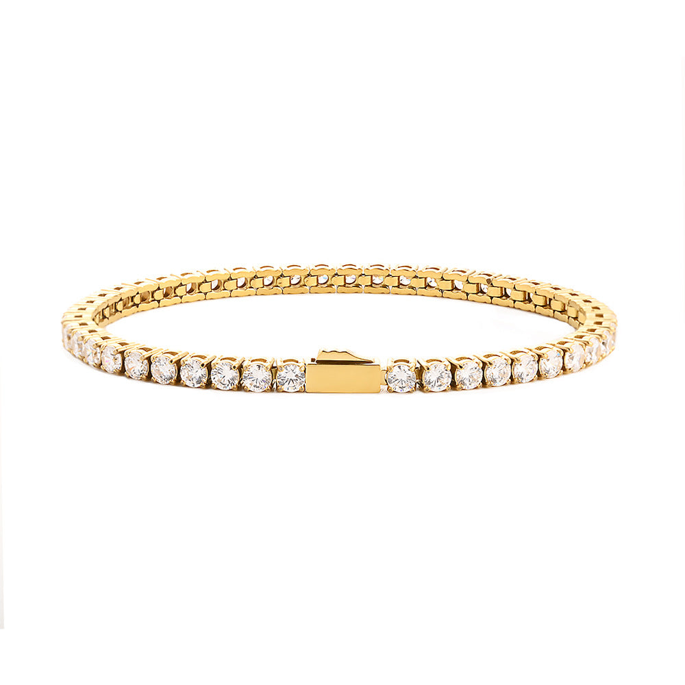 Bracelet Tennis Homme Zircon Acier Inoxydable 3-5mm | Boutique84