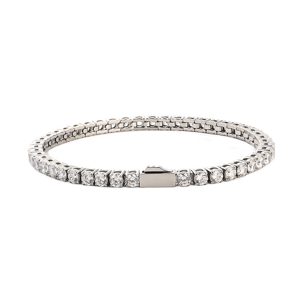 Bracelet Tennis Homme Zircon Acier Inoxydable 3-5mm | Boutique84