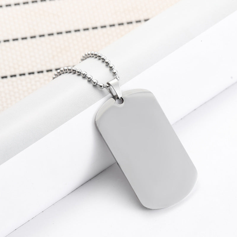 European and American high-end stainless steel military brand necklace engraved pendant jewelry