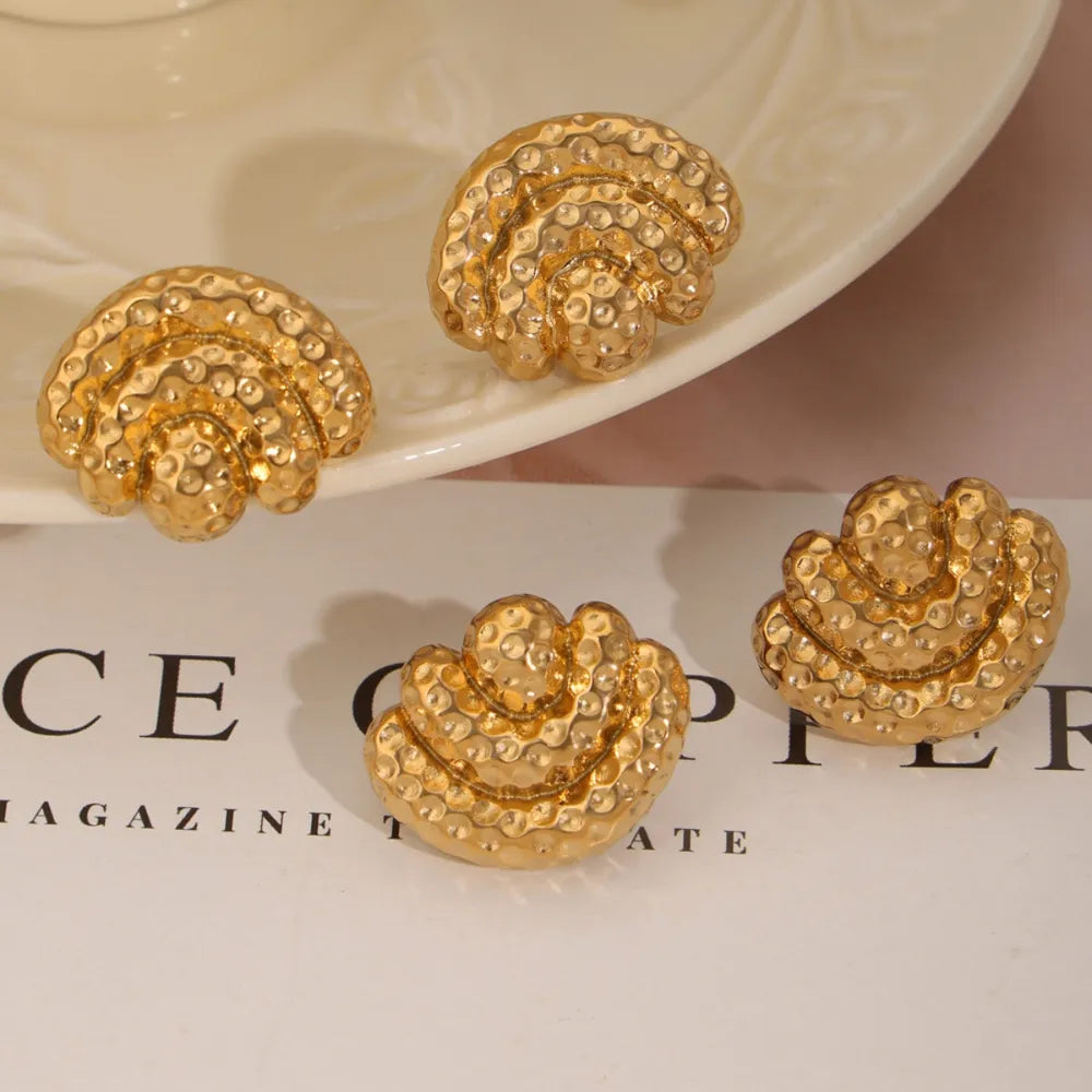 Boucles d'Oreilles Géométriques Acier Titane Minimalistes | Boutique84