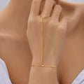 Beach chain ring bracelet integrated chain