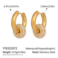 18K gold stainless steel full diamond detachable earring accessory