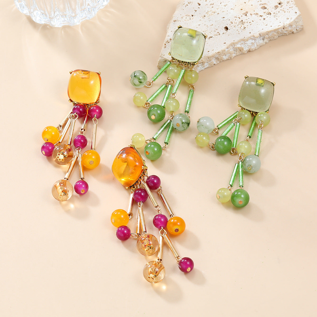 Fruit Floral Tassel Earrings Unique Jewelry Accessory