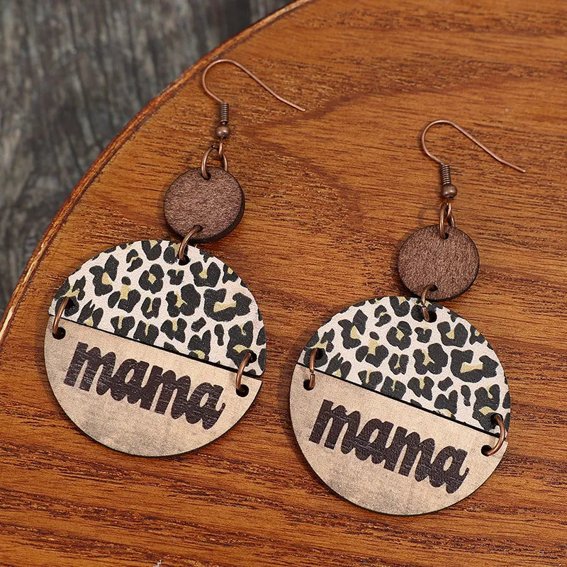 Boucles d'Oreilles Bois Léopard Rondes | Boutique84