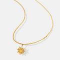 Clavicle chain fashionable and simple small sun pendant titanium steel necklace for women