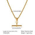 Hip Hop Punk Stainless Steel T-Bar Pendant Fried Dough Twists Chain Cuban Chain Necklace