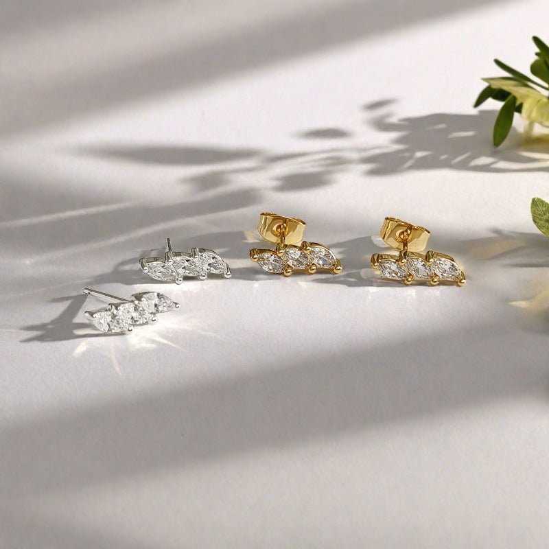 Boucles d'Oreilles Zircon Doré Minimaliste | Boutique84