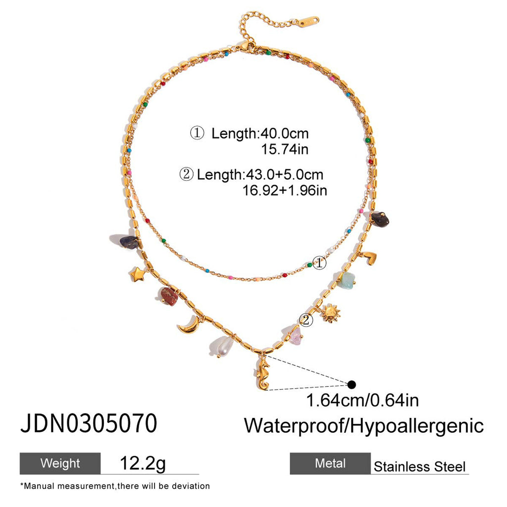 Collier Perles Ras-de-Cou Acier Inoxydable Femme | Boutique84