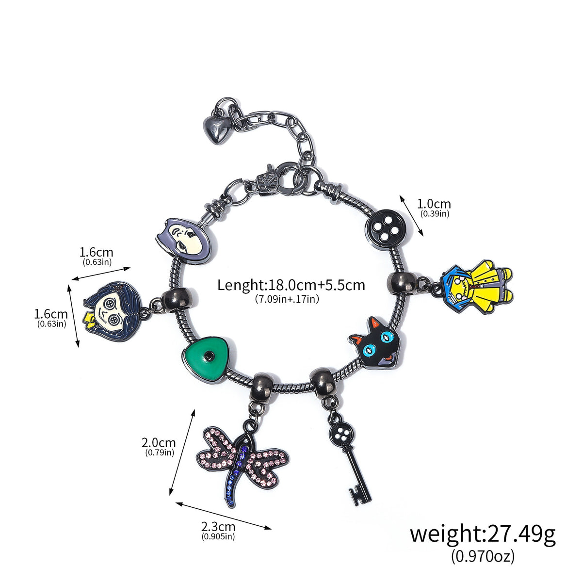 Caroline Ghost Mother Bracelet, Pan Family Doraemon Beaded DIY Cartoon Pendant, Halloween Jewelry