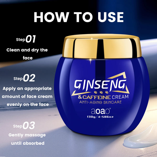 Crème Visage Ginseng + Caféine & Hexapeptide – Hydratante Anti-Âge 130g - vue produit 6