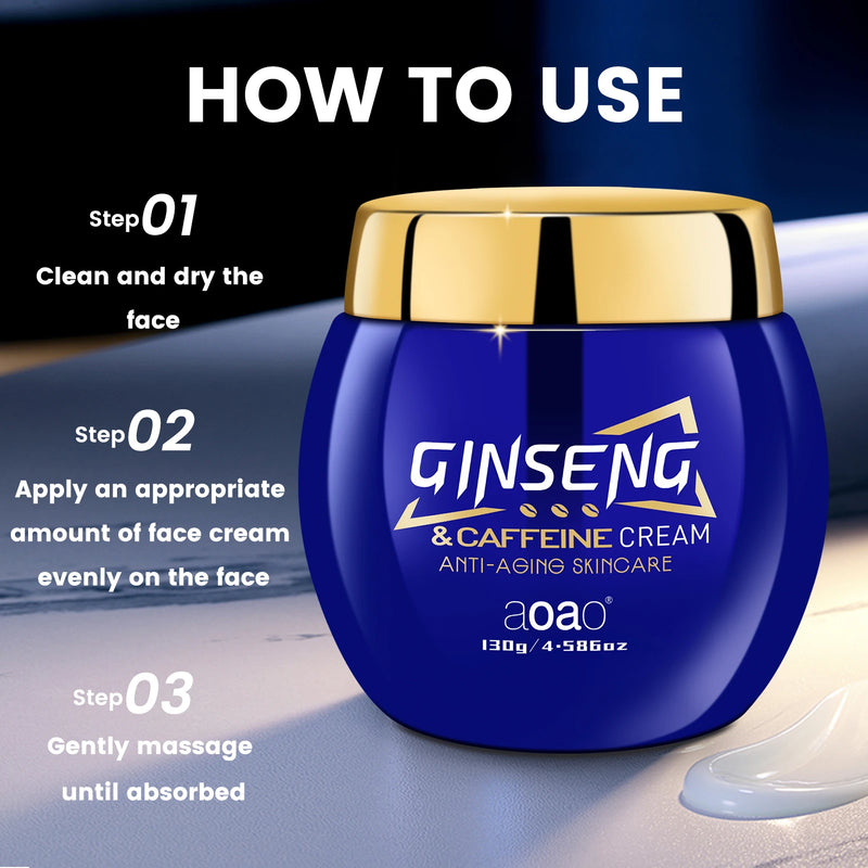 Crème Visage Ginseng + Caféine & Hexapeptide – Hydratante Anti-Âge 130g - vue produit 6