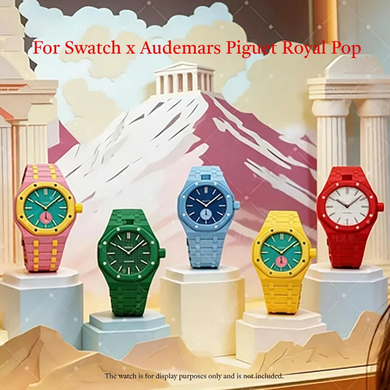 Ceramic Modification Kit For Swatch x Audemars Piguet Royal Pop Bioceramic Watch Case Strap Conversion Pocket To Wristwatch