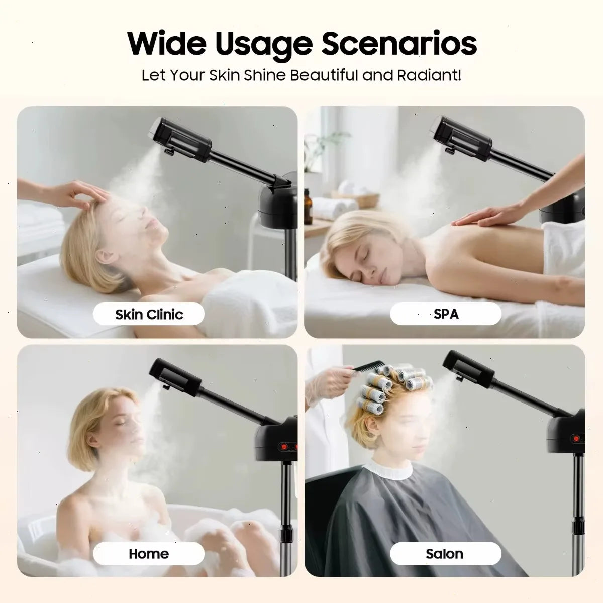 Facial Steamer, Ozone Ion Steam Spray Machine,Facial Sauna for Home Use, Skin Hydration & Pore Cleansing, Beauty Spa Device