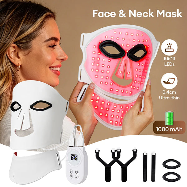 Masque LED LUMIÈRA 7 Couleurs Visage Cou - Luminothérapie - Boutique84